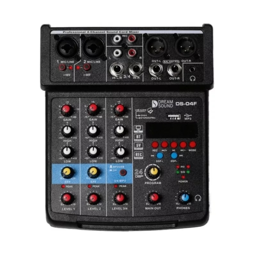 Behringer MX400 - Аналоговый микшер, 4-канала, 4 линейных моно входа Jack, моно-выход Jack